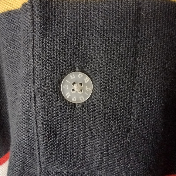 KARL KANI JEANS Polo Shirt Hip Hop Vintage White Black Gold Blue Red Striped 2XL - Picture 5 of 6